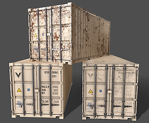 PBR 20 ft Shipping Cargo Container V1 - White