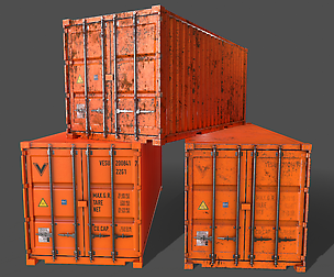 PBR 20 ft Shipping Cargo Container V1 - Orange