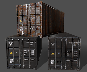PBR 20 ft Shipping Cargo Container V1 - Black