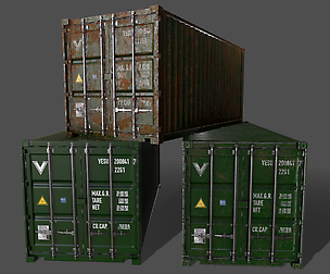 PBR 20 ft Shipping Cargo Container V1 - Green