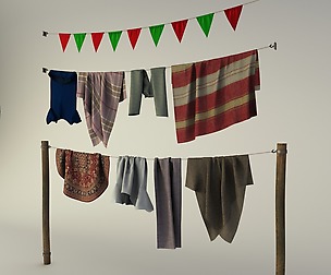 rags on a hanger
