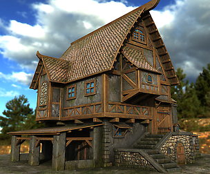 village house Low-poly