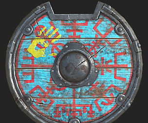viking shield 4 texture set Low-poly