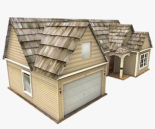 AMERICAN HOUSE Low-poly 3D model