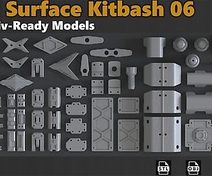 Hard Surface Sci-Fi Industrial KitBash Library 06