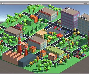 Cartoon Town pack Low-poly 3D model