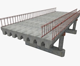 concrete bridge blocks 3D model