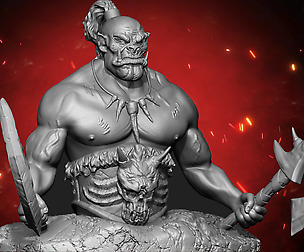 Orc Bust 3d model