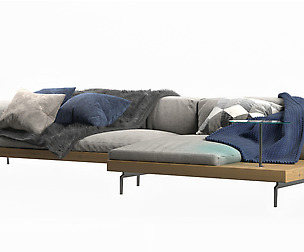 DOCK  Sofa with chaise longue By B&B Italia