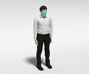 Cartoon Man With Medical Mask