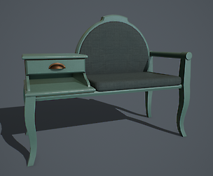 Old armchair with a table PBR