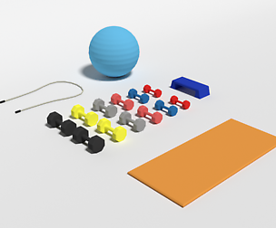 Low Poly Cartoon Gym Equipment