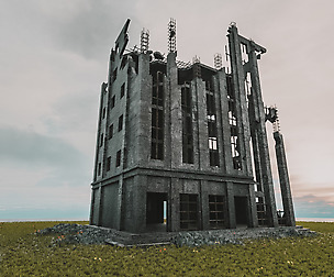 BUILDING DESTROYED APOCALYPSE WAR OLD RUIN