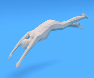 Low Poly Kid Diving
