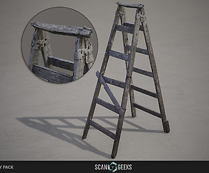 Wooden Stair - Photogrammetry Asset 3D PhotoScan