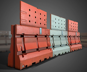 3D Construction Barricades - Game Ready