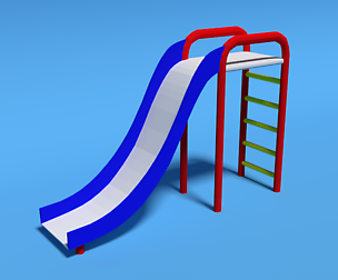 Low Poly Cartoon Playground Slide