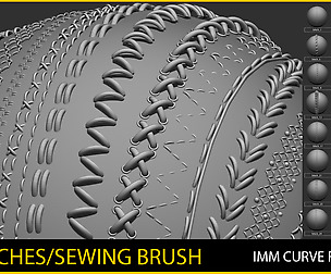 30 IMM Stitches/Sewing Brush for Zbrush