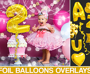 Foil Number Balloons Alphabet Photoshop