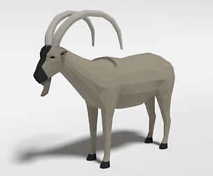Low Poly Cartoon Cretan Wild Goat Kri-Kri