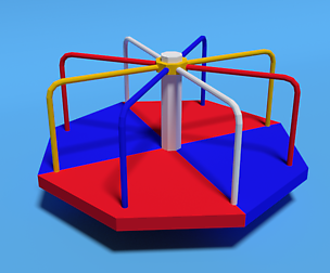 Low Poly Cartoon Playground Roundabout