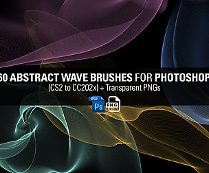 60 High Resolution Abstract Wave Brushes for PS
