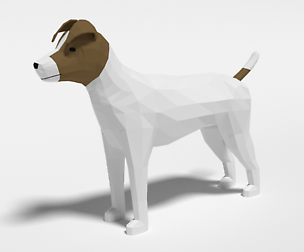 Low Poly Cartoon Jack Russell Terrier Dog