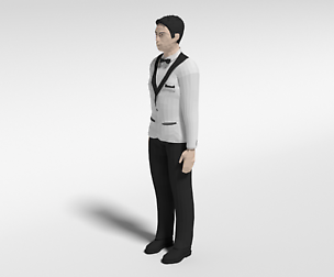 Low Poly Man in Suit