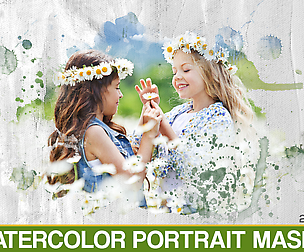20 Watercolor Portrait clipping Masks