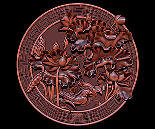 Mural Lotus carving