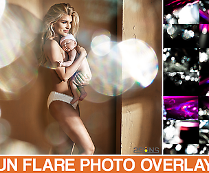 50 Sun flare photo overlays, lens effect