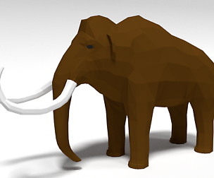 Low Poly Cartoon Mammoth