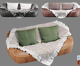 Ringo Sofa Triple with Fabric and Blanket