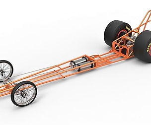 Chassis of front engined dragster