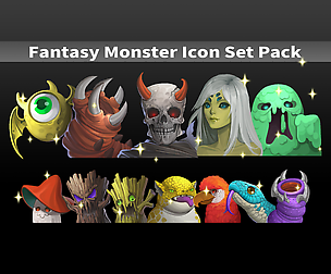 Fantasy Monster Icon Set Pack