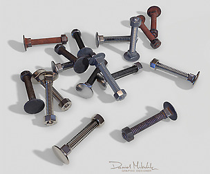 Flat Head Bolt & Nut PBR 6 PACK