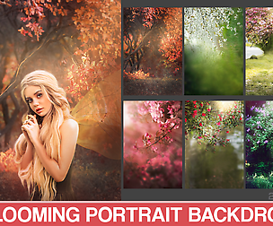 Floral Portrait Backdrop Overlay Spring