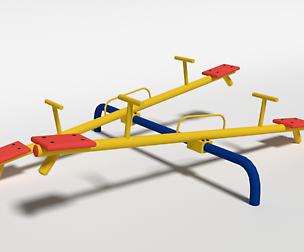 Low Poly Cartoon Playground Seesaw