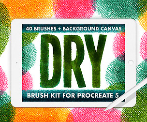 40 DRY BRUSH KIT FOR PROCREATE 5