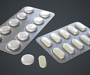 Pills with blisters