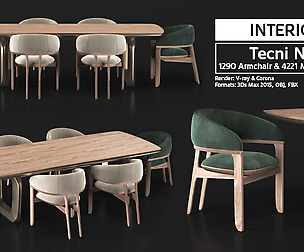 Tecni Nova (1290 Armchair & 4221 Mesa Comedor)