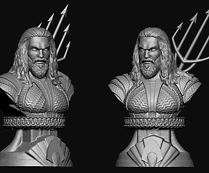 DC Superhero Acquaman Bust 3d Model