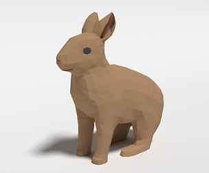 Low Poly Cartoon Rabbit