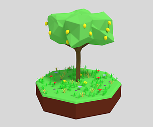 Low Poly Lemon Tree