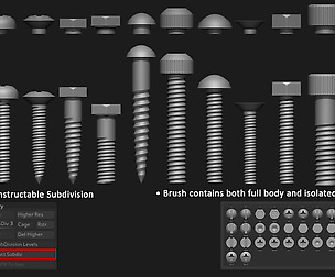 Zbrush Screws IMM Brush