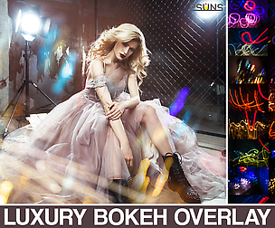 Luxury Bokeh lights photoshop overlays