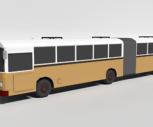 Low Poly Cartoon Retro Bus