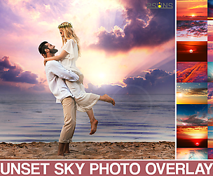 100 Sunset Sky Photo Overlays