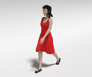 Cartoon Walking Woman