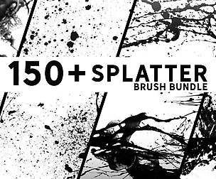 150+ Photoshop Splatter Brush Bundle